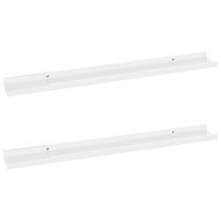 vidaXL Estantes de pared 2 unidades blanco brillo 80x9x3 cm