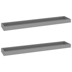 vidaXL Estantes de pared Loggia 2 uds gris MDF 80x15x4 cm