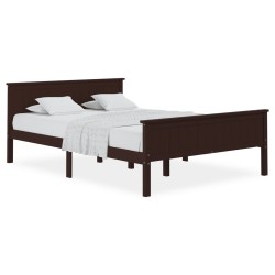 vidaXL Estructura de cama madera maciza pino marrón oscuro 140x200 cm