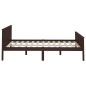 vidaXL Estructura de cama madera maciza pino marrón oscuro 140x200 cm vidaXL Estructura de cama madera maciza pino marrón oscuro 140x200 cm