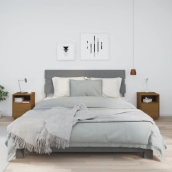 vidaXL Mesitas de noche 2 uds madera de pino marrón miel 40x34x55 cm