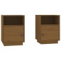 vidaXL Mesitas de noche 2 uds madera de pino marrón miel 40x34x55 cm vidaXL Mesitas de noche 2 uds madera de pino marrón miel 40x34x55 cm