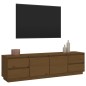 vidaXL Mueble de TV madera maciza de pino marrón miel 176x37x47,5 cm