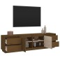 vidaXL Mueble de TV madera maciza de pino marrón miel 176x37x47,5 cm