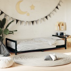 vidaXL Estructura de cama para niños madera de pino negro 90x200 cm
