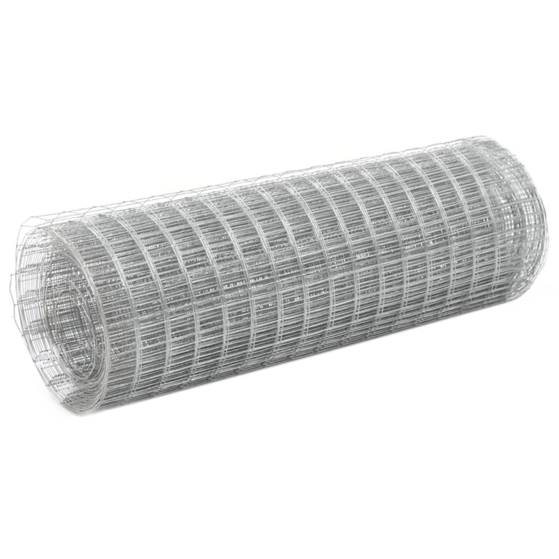 vidaXL Malla de alambre de acero galvanizado plateada 10x0,5 m vidaXL Malla de alambre de acero galvanizado plateada 10x0,5 m