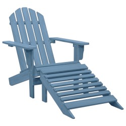 vidaXL Silla jardín Adirondack con otomana madera maciza de abeto azul