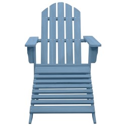 vidaXL Silla jardín Adirondack con otomana madera maciza de abeto azul