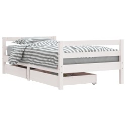 vidaXL Estructura cama infantil y cajones madera pino blanco 80x160 cm 
