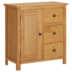 vidaXL Aparador de madera maciza de roble 70x35x75 cm