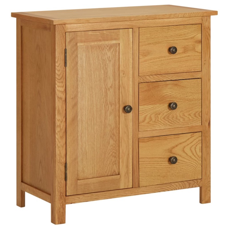 vidaXL Aparador de madera maciza de roble 70x35x75 cm