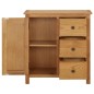 vidaXL Aparador de madera maciza de roble 70x35x75 cm