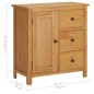 vidaXL Aparador de madera maciza de roble 70x35x75 cm