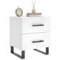 vidaXL Mesita noche 2 uds madera ingeniería blanco brillo 40x35x47,5cm vidaXL Mesita noche 2 uds madera ingeniería blanco brillo 40x35x47,5cm