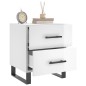 vidaXL Mesita noche 2 uds madera ingeniería blanco brillo 40x35x47,5cm vidaXL Mesita noche 2 uds madera ingeniería blanco brillo 40x35x47,5cm