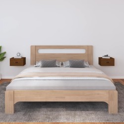vidaXL Mesita de noche de pared 2 uds marrón miel 40x29,5x22 cm