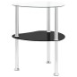 vidaXL Mesa auxiliar 2 niveles vidrio transparente y negro 38x38x50 cm vidaXL Mesa auxiliar 2 niveles vidrio transparente y negro 38x38x50 cm