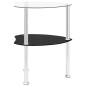 vidaXL Mesa auxiliar 2 niveles vidrio transparente y negro 38x38x50 cm vidaXL Mesa auxiliar 2 niveles vidrio transparente y negro 38x38x50 cm