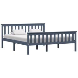 vidaXL Estructura de cama de madera maciza de pino gris 160x200 cm 
