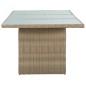 vidaXL Mesa de comedor jardín vidrio y ratán PE marrón 200x100x74 cm