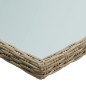 vidaXL Mesa de comedor jardín vidrio y ratán PE marrón 200x100x74 cm