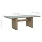vidaXL Mesa de comedor jardín vidrio y ratán PE marrón 200x100x74 cm