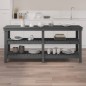 vidaXL Banco de trabajo de madera maciza de pino gris 181x50x80 cm vidaXL Banco de trabajo de madera maciza de pino gris 181x50x80 cm