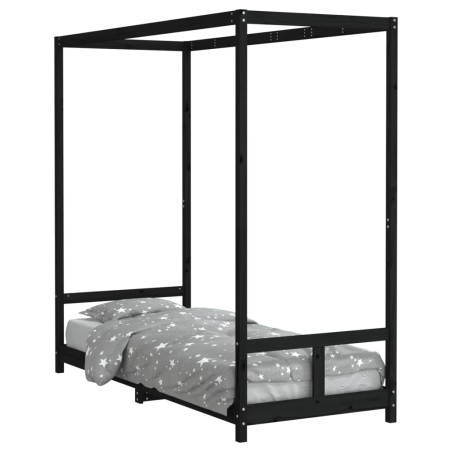 vidaXL Estructura de cama para niños madera de pino negro 80x200 cm