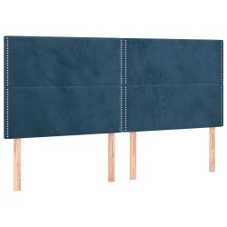 vidaXL Cabeceros 4 unidades de terciopelo azul oscuro 100x5x78/88 cm