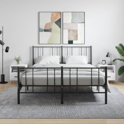 vidaXL Mesita noche 2 uds madera ingeniería blanco brillo 40x35x47,5cm