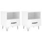 vidaXL Mesita noche 2 uds madera ingeniería blanco brillo 40x35x47,5cm vidaXL Mesita noche 2 uds madera ingeniería blanco brillo 40x35x47,5cm