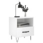 vidaXL Mesita noche 2 uds madera ingeniería blanco brillo 40x35x47,5cm vidaXL Mesita noche 2 uds madera ingeniería blanco brillo 40x35x47,5cm