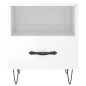 vidaXL Mesita noche 2 uds madera ingeniería blanco brillo 40x35x47,5cm vidaXL Mesita noche 2 uds madera ingeniería blanco brillo 40x35x47,5cm