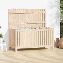 vidaXL Caja de almacenaje jardín madera maciza de pino 121x55x64 cm