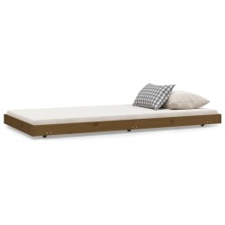 vidaXL Estructura de cama madera maciza de pino marrón miel 75x190 cm