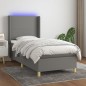 vidaXL Cama box spring colchón y luces LED tela gris oscuro 80x200 cm vidaXL Cama box spring colchón y luces LED tela gris oscuro 80x200 cm