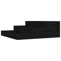 vidaXL Jardinera de madera maciza de pino negro 78x78x27 cm
