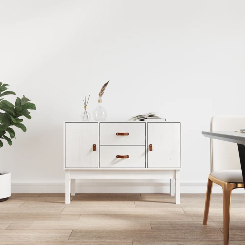 vidaXL Aparador madera maciza de pino blanco 110x40x78 cm vidaXL Aparador madera maciza de pino blanco 110x40x78 cm