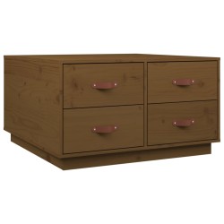 vidaXL Mesa de centro madera maciza de pino marrón miel 80x80x45 cm
