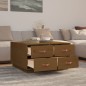 vidaXL Mesa de centro madera maciza de pino marrón miel 80x80x45 cm vidaXL Mesa de centro madera maciza de pino marrón miel 80x80x45 cm