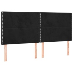 vidaXL Cabeceros 4 unidades de terciopelo negro 80x5x78/88 cm