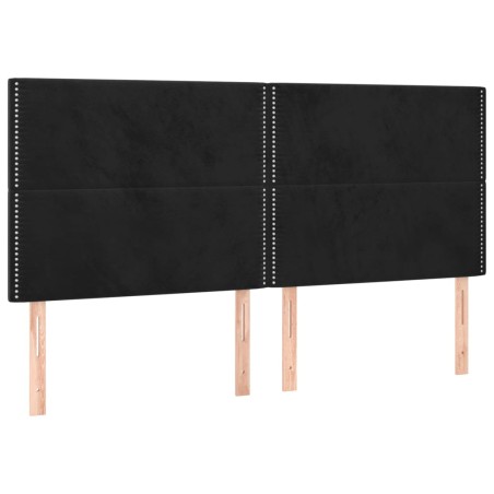 vidaXL Cabeceros 4 unidades de terciopelo negro 80x5x78/88 cm