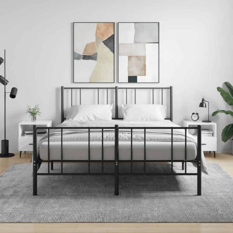 vidaXL Mesita noche 2 uds madera ingeniería blanco brillo 40x35x47,5cm vidaXL Mesita noche 2 uds madera ingeniería blanco brillo 40x35x47,5cm