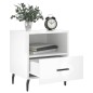 vidaXL Mesita noche 2 uds madera ingeniería blanco brillo 40x35x47,5cm vidaXL Mesita noche 2 uds madera ingeniería blanco brillo 40x35x47,5cm