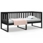 vidaXL Sofá cama madera maciza de pino negro 90x200 cm vidaXL Sofá cama madera maciza de pino negro 90x200 cm