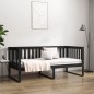 vidaXL Sofá cama madera maciza de pino negro 90x200 cm vidaXL Sofá cama madera maciza de pino negro 90x200 cm