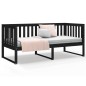 vidaXL Sofá cama madera maciza de pino negro 90x200 cm vidaXL Sofá cama madera maciza de pino negro 90x200 cm