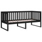 vidaXL Sofá cama madera maciza de pino negro 90x200 cm vidaXL Sofá cama madera maciza de pino negro 90x200 cm