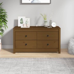 vidaXL Armario auxiliar madera maciza de pino marrón miel 100x40x54 cm