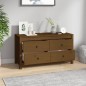 vidaXL Armario auxiliar madera maciza de pino marrón miel 100x40x54 cm